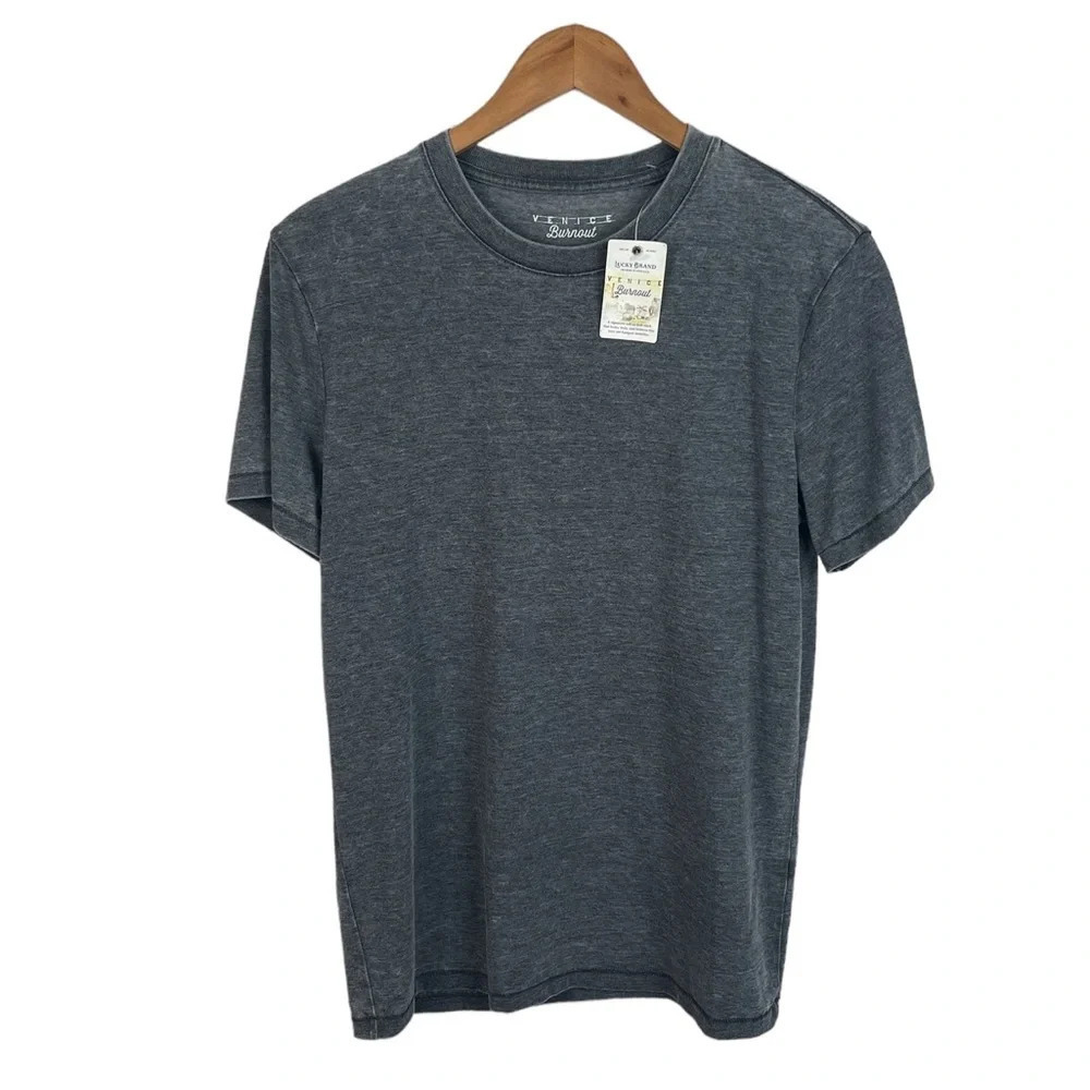 TS871 NWT Mens Lucky Brand Venice Burnout Crew Neck T Shirt S